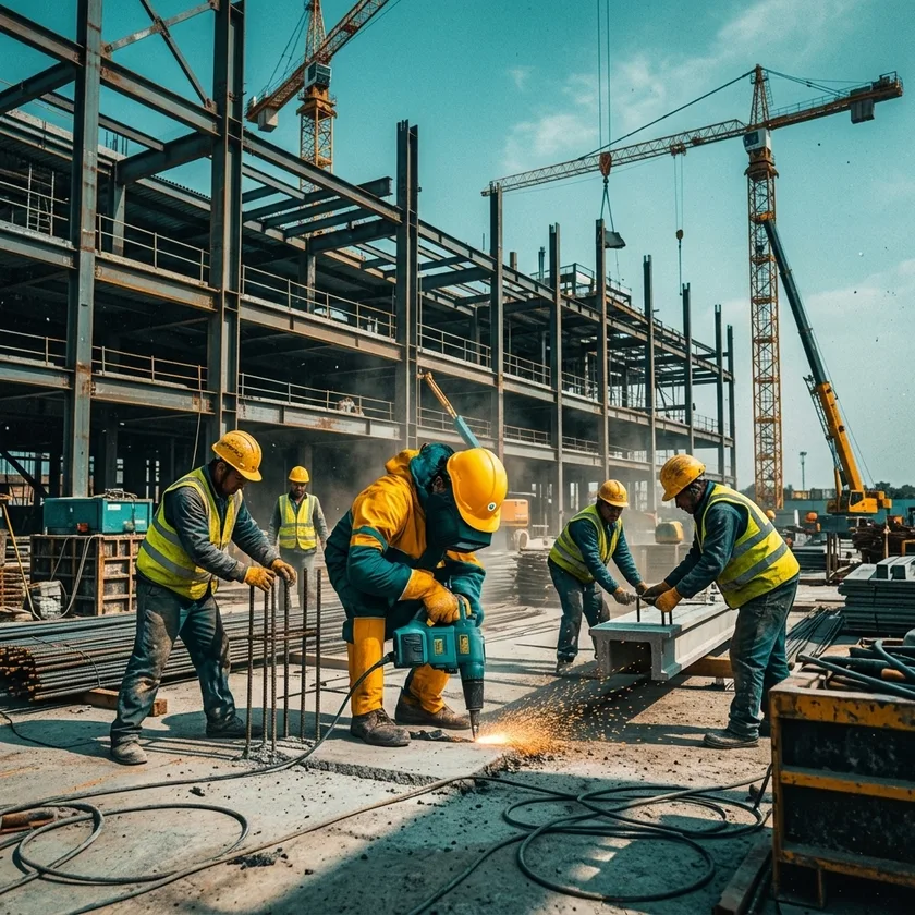 Construction labour hire workers on a Sydney job site — LEAP Labour